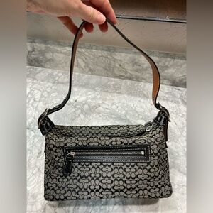Coach Black and Gray Signature Shoulder Bag